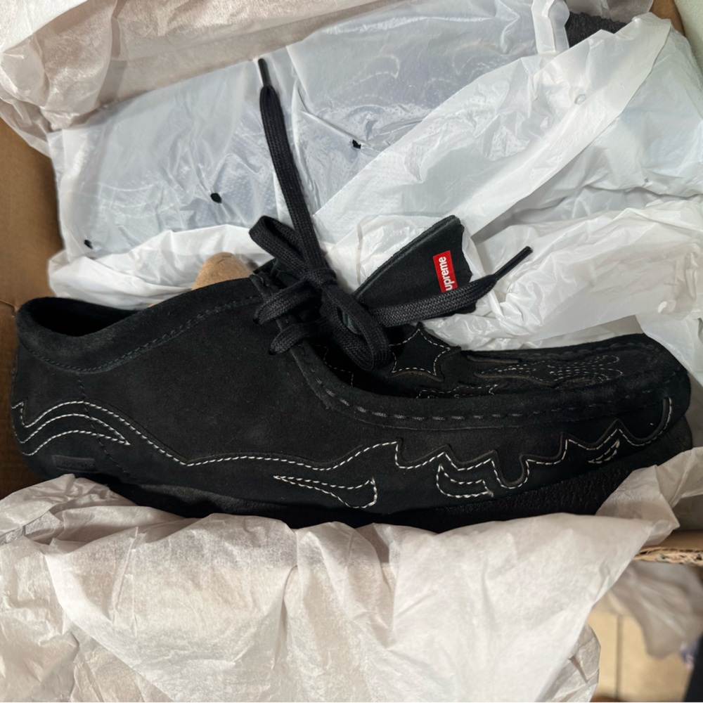 Clarks x Supreme Black Wallabee Shoes